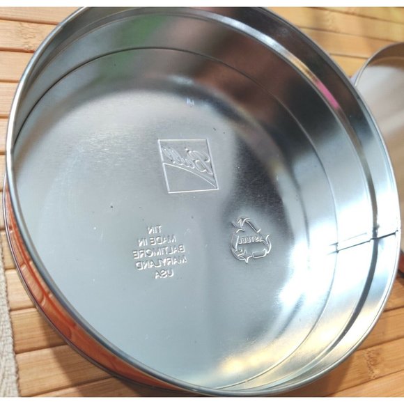 Scarecrow Pumpkin 7" Round Tin Can Container Barb Tourtillotte Illustrated Used - Picture 4 of 9